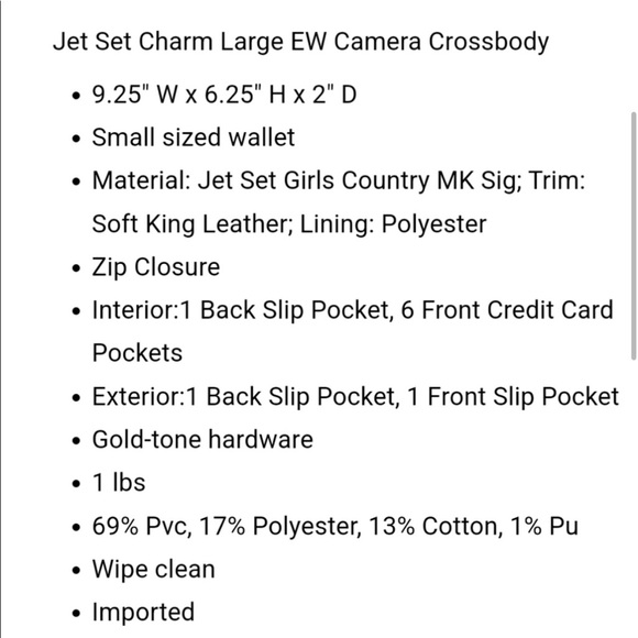 Michael Kors Signature Jet Set Charm Large East West Camera Crossbody. NWT - Picture 4 of 4